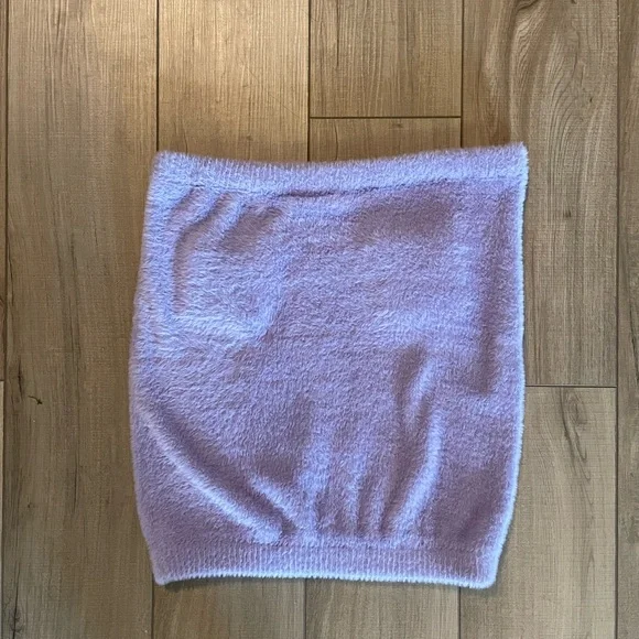 NWT WAYF X Emma Rose Lavender Fuzzy Bodycon Mini Skirt - Picture 2 of 3